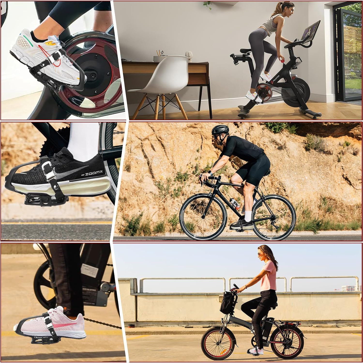 Bike Pedals with Toe Cages and Straps – Bicycle Toe Clips Cage Compatible with R