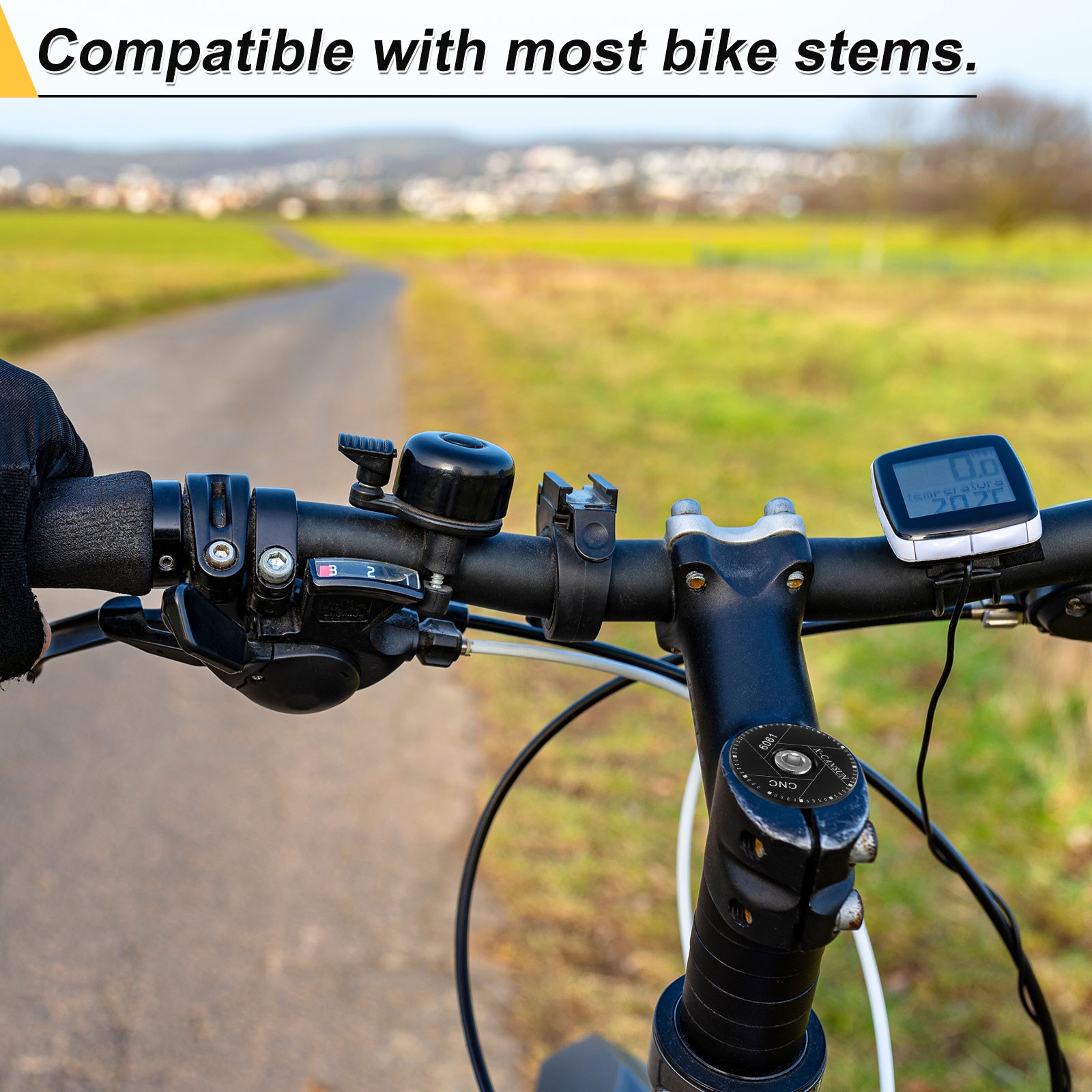 1Pcs 1 1/4″ OD Bicycle Headset Stem Top Cap for Mountain Road Bike Black