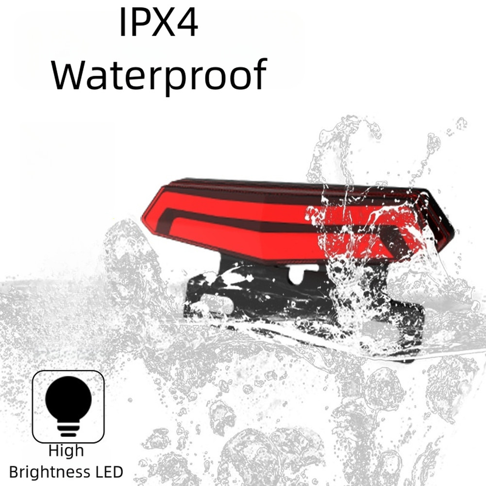 Electric Bike Tail Light 6 Pin with Brake Light and Turn Signal Waterproof