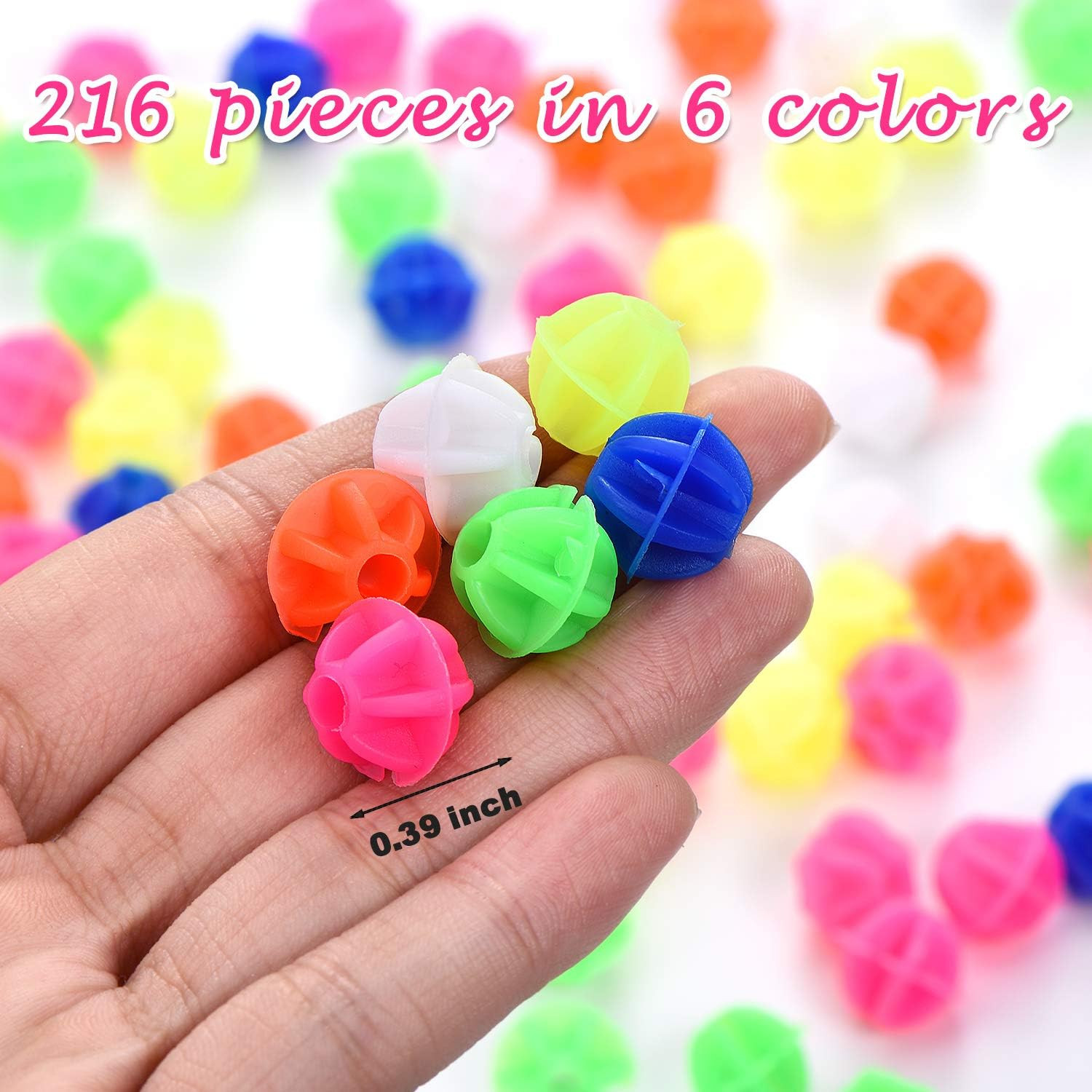 216 Pieces Bicycle Spoke Beads Bicycle Wheel Spokes Beads Assorted Color Plastic