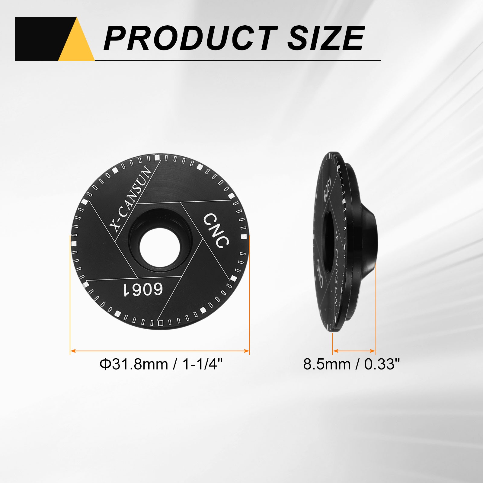 1Pcs 1 1/4″ OD Bicycle Headset Stem Top Cap for Mountain Road Bike Black