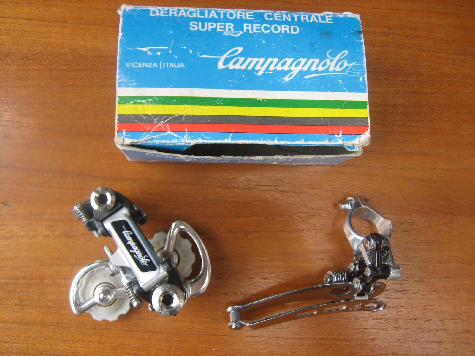 NOS Last Generation 1980 Campagnolo Super Record Clamp On Front /Rear Derailleur