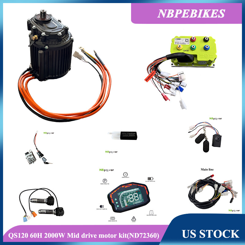 QS120 60H 2000W mid drive motor with gear box(1:2.35 radio)+ND72360 Controller.