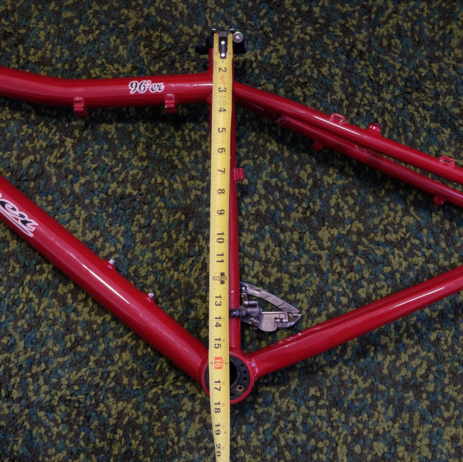 Carver 96’er 15″ Inch Bike Frame (Red) + Shimano XTR FD- M952 Front Derailleur