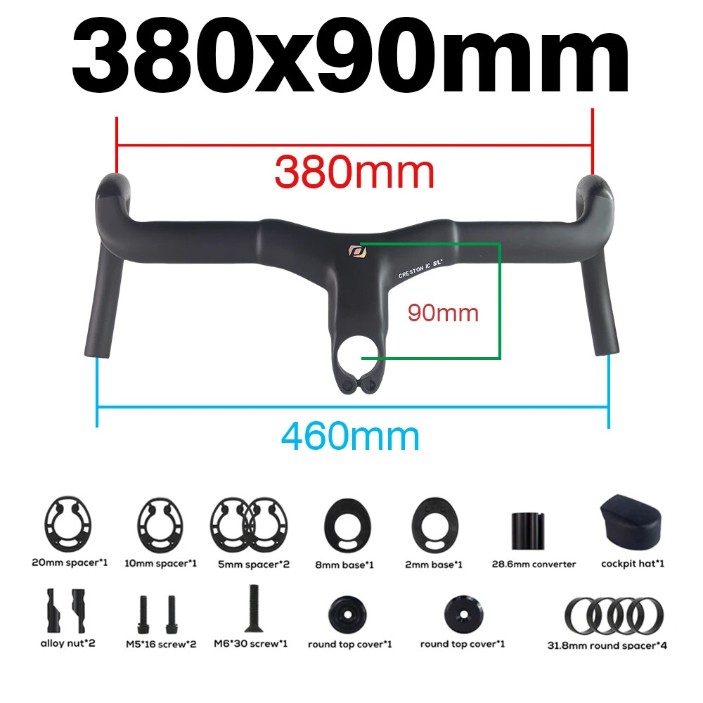 Gravel Integrated Cockpit Drop Bar Internal Cable Routing Bike Carbon Handlebar