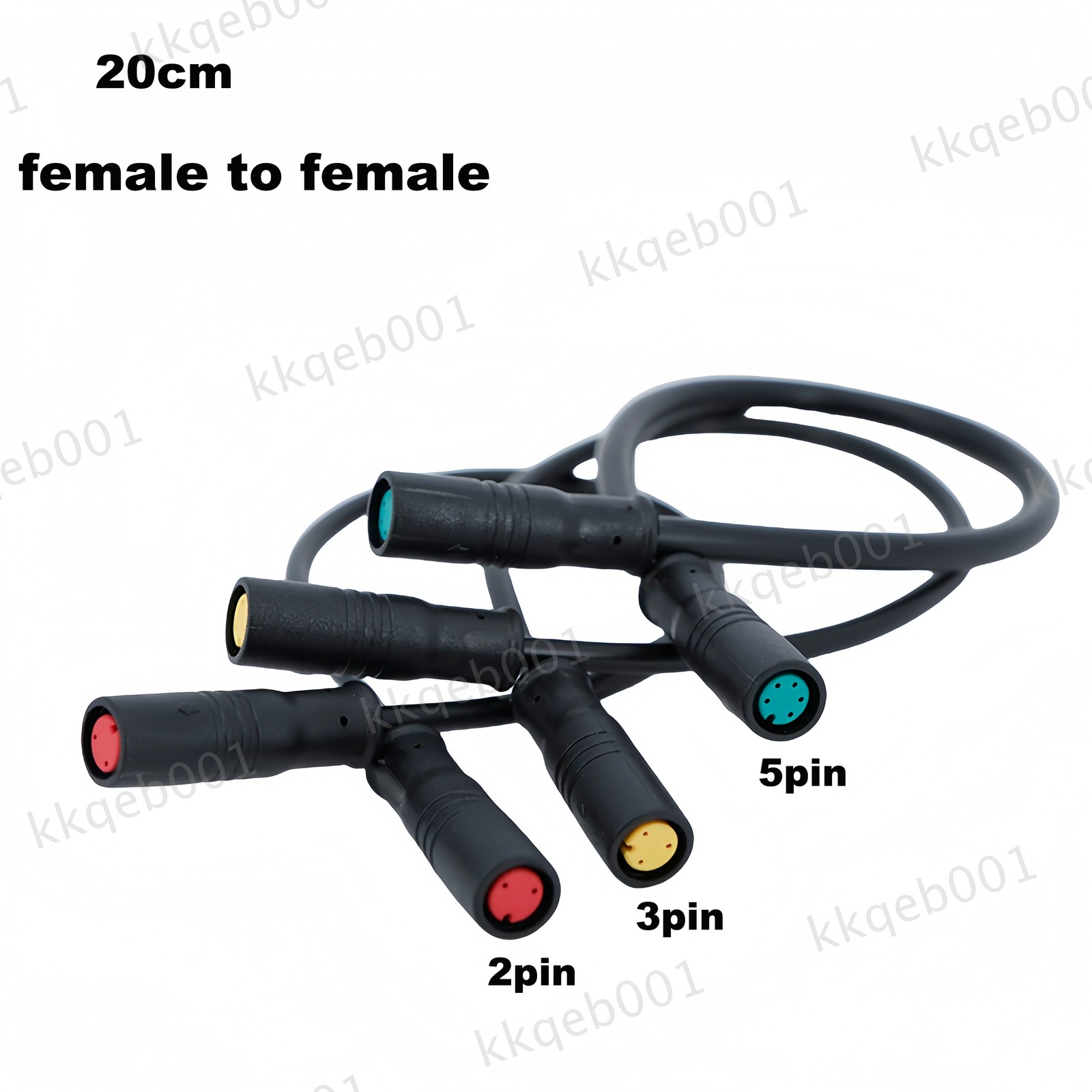 M8 2/3/5pin male to male female Ebike Cable Electric Bicycle Waterproof 1m wire
