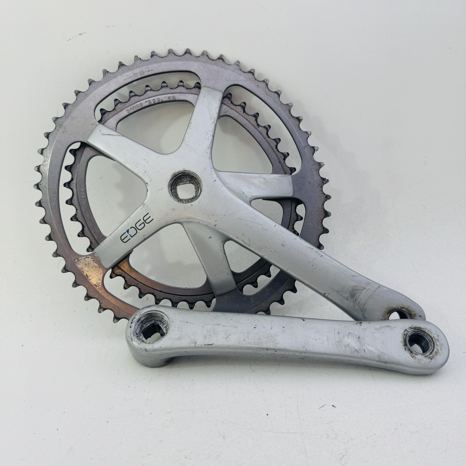 Vintage SR EDGE Double Crankset Road Bike170mm 52/42T Silver Japan A22