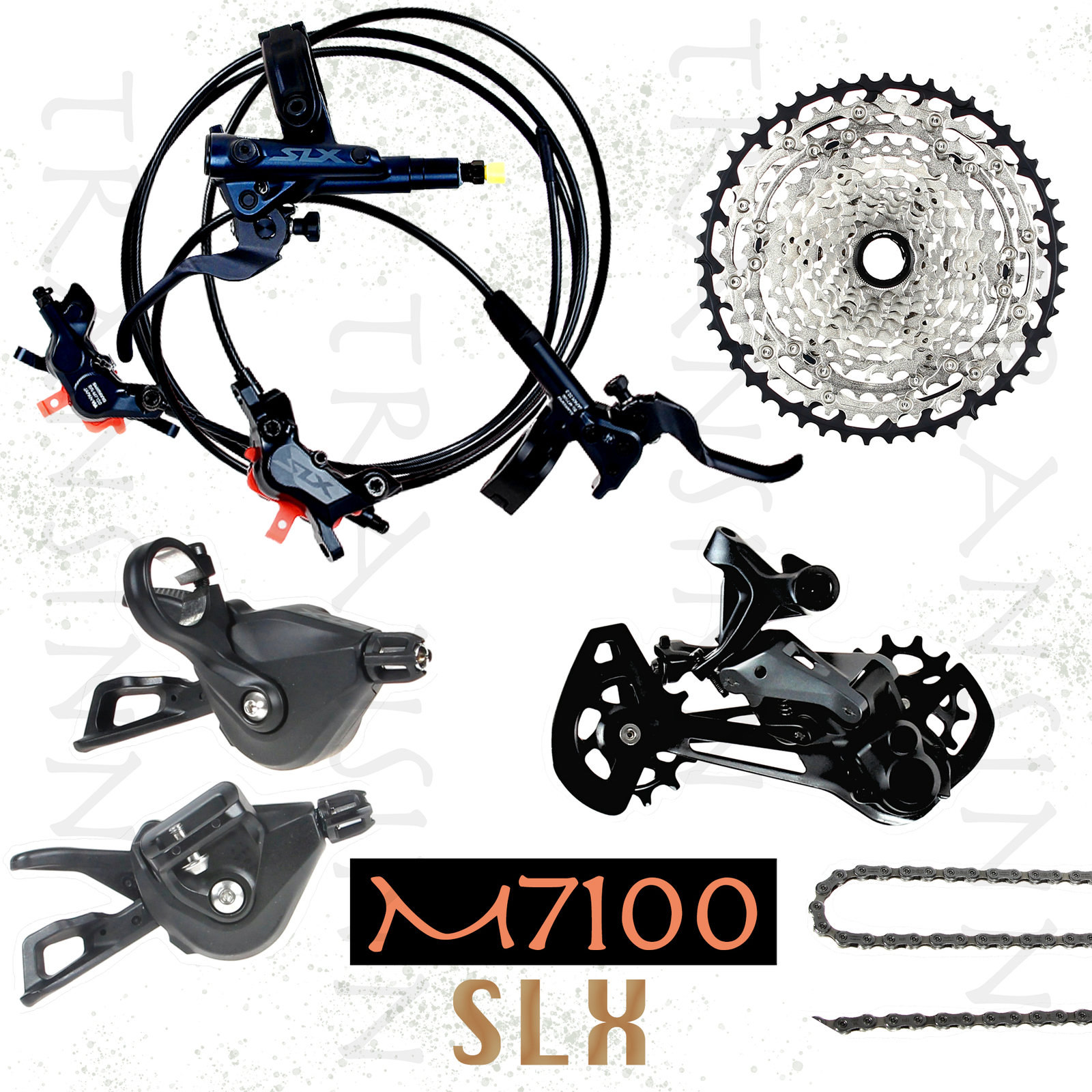 Shimano SLX M7100 1×12 w/10/51T Cassette & M7120 brakes Groupset New