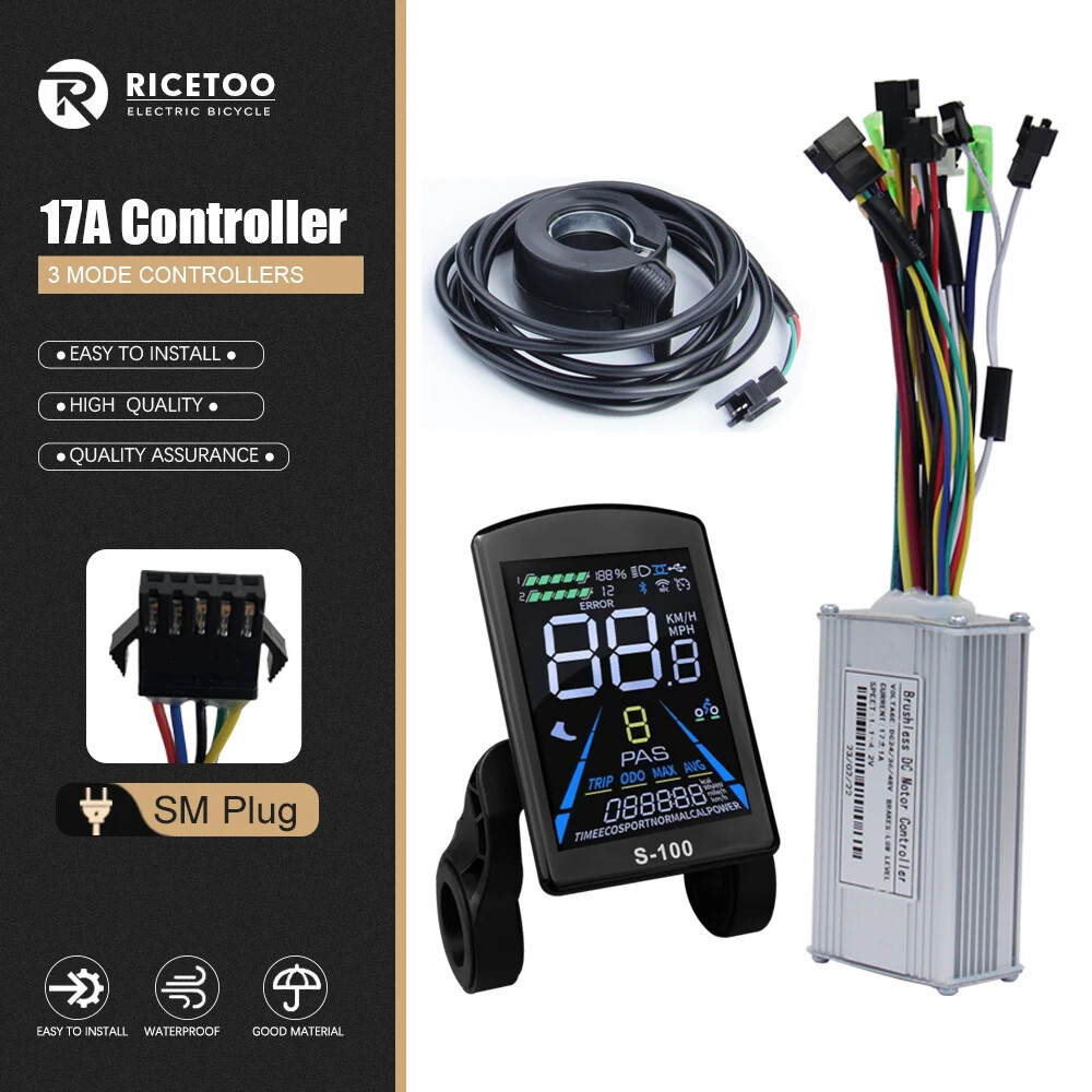 Ebike 3 Mode Sine Wave Controlle 17A 26A 30A 40A with Color S-100/H-100 Display