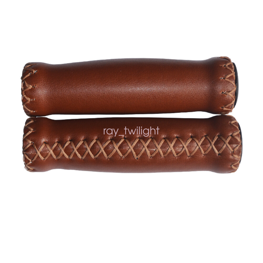 Track Cruiser Beach Bike Bicycle Leather Handlebar Cover Grips Bar with End Caps