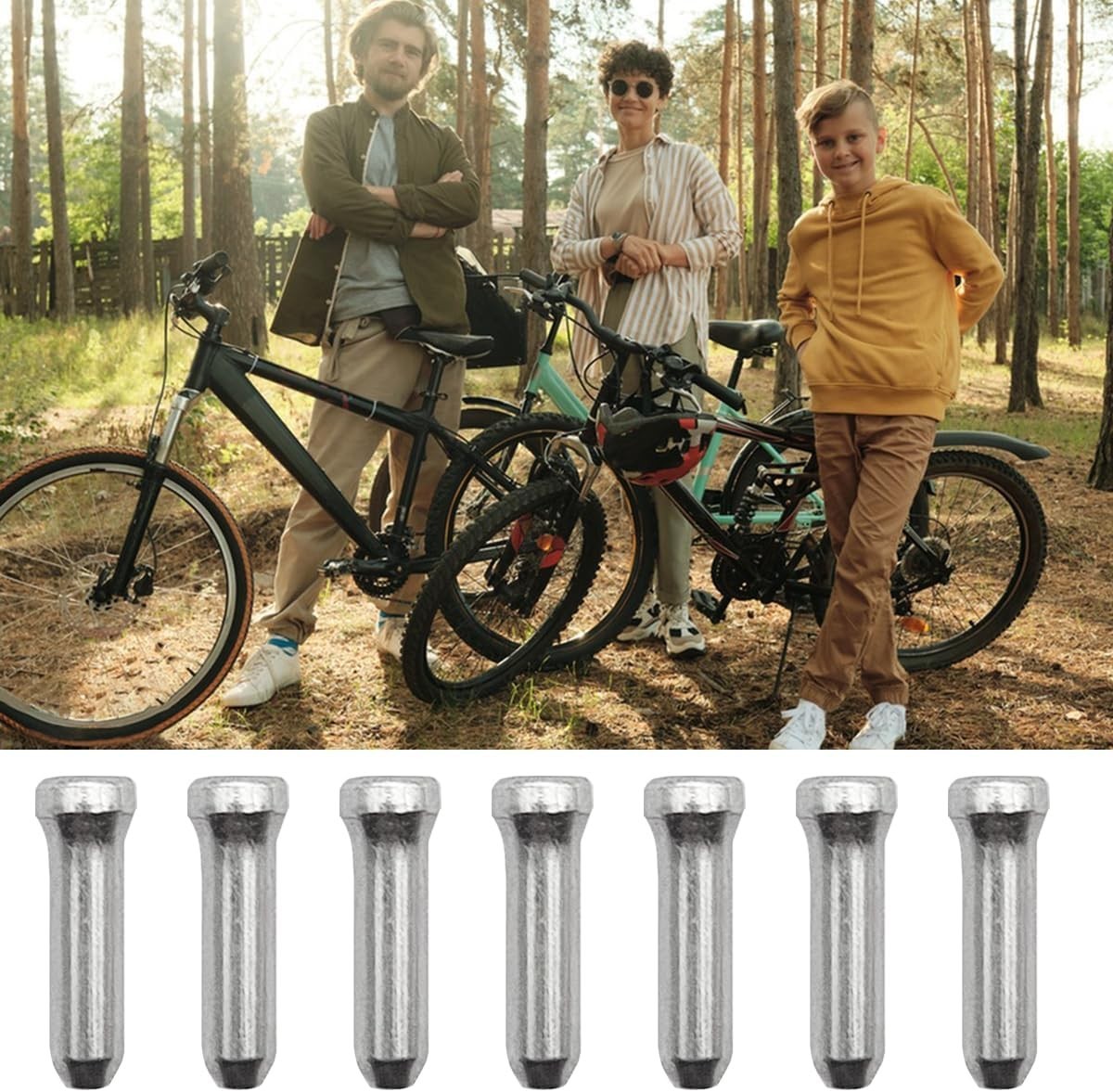 Versatile Alloy Crimps for Bicycle Cables – Pack of 100 Silver Cable End Caps