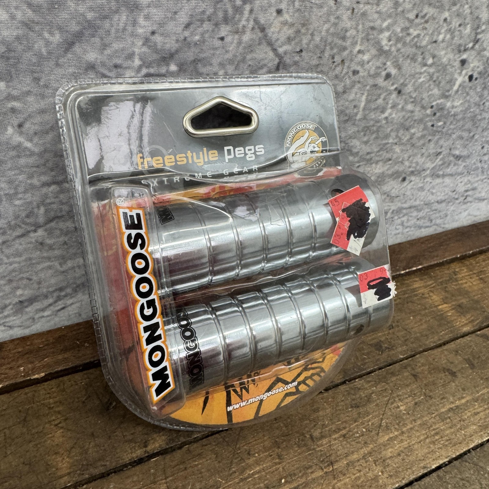 Vintage Mongoose BMX Freestyle Axle Pegs NOS Pair 3/8 26T 4.5×1.5 Steel New