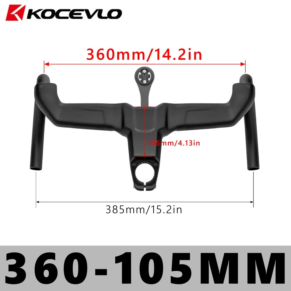 Road Bike Carbon Integrated Handlebar 28.6/31.8mm with Spacers Internal Cables