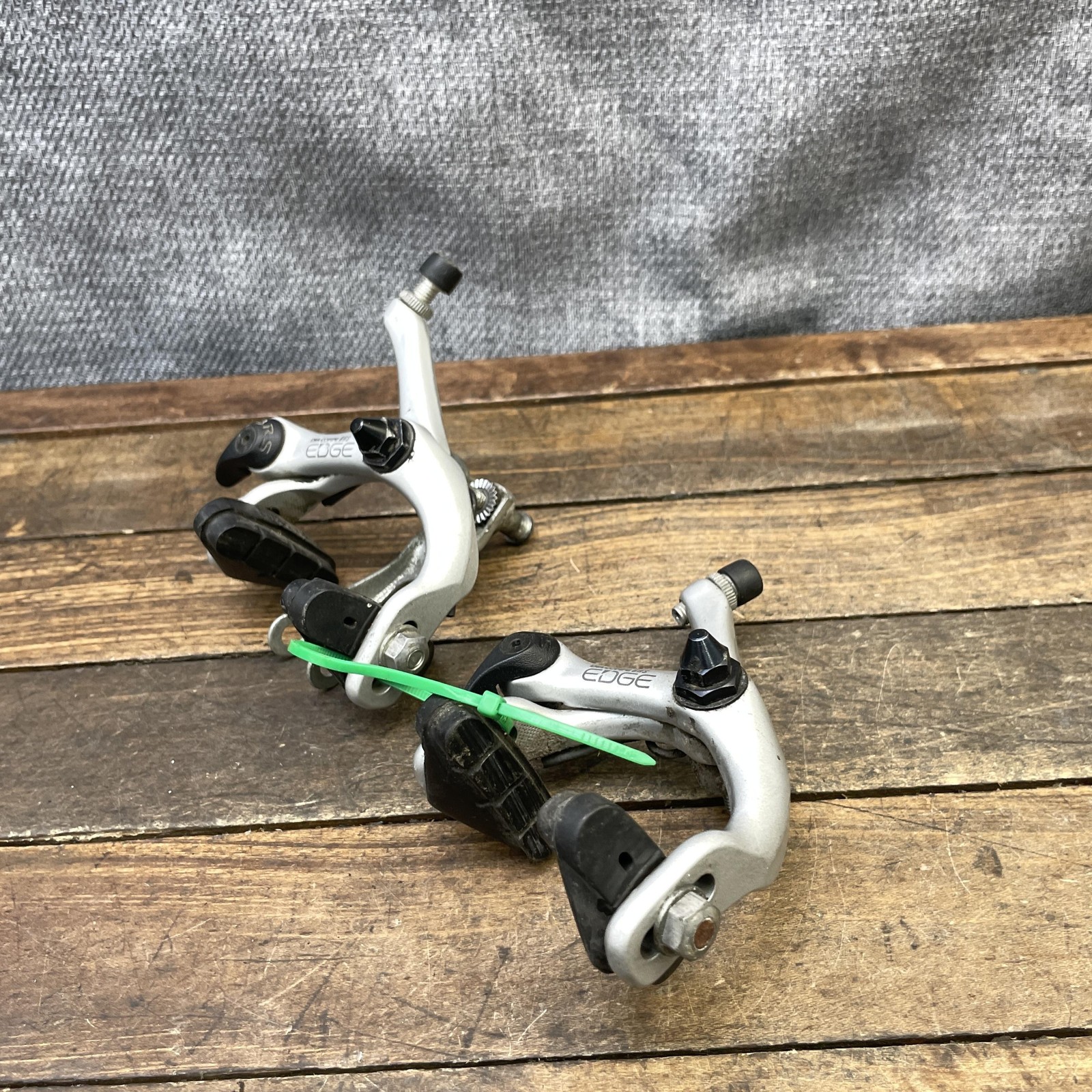 Vintage Dia-Compe BRS Edge Caliper Brake Set Silver Road Bike F/R Pair Side Pull
