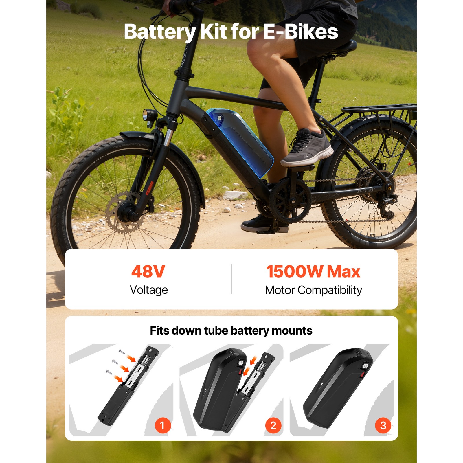 Uimoso 48V 20Ah Ebike Battery Electric Bike Lithium Battery for 1500W Motor