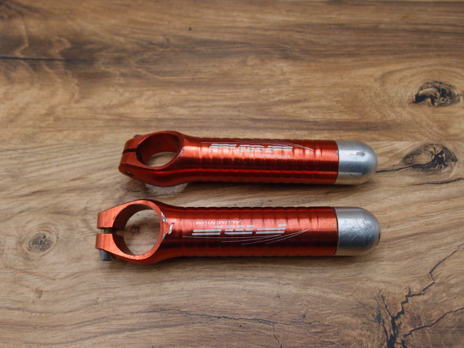 1990’s MTB aluminium alloy bar ends FMF red anodised 22.2 mm