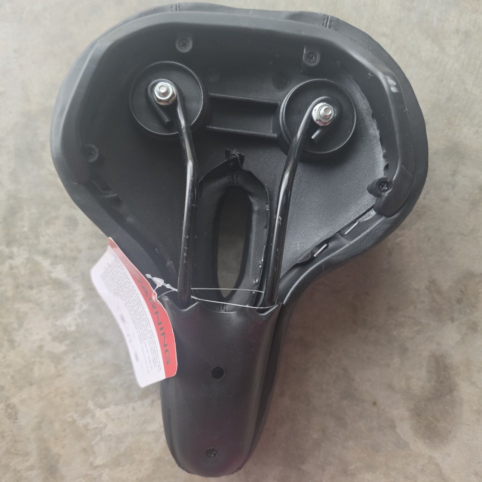 Black Synthetic Comfort Bicycle Saddle with Center Cutout for Universal Bikes