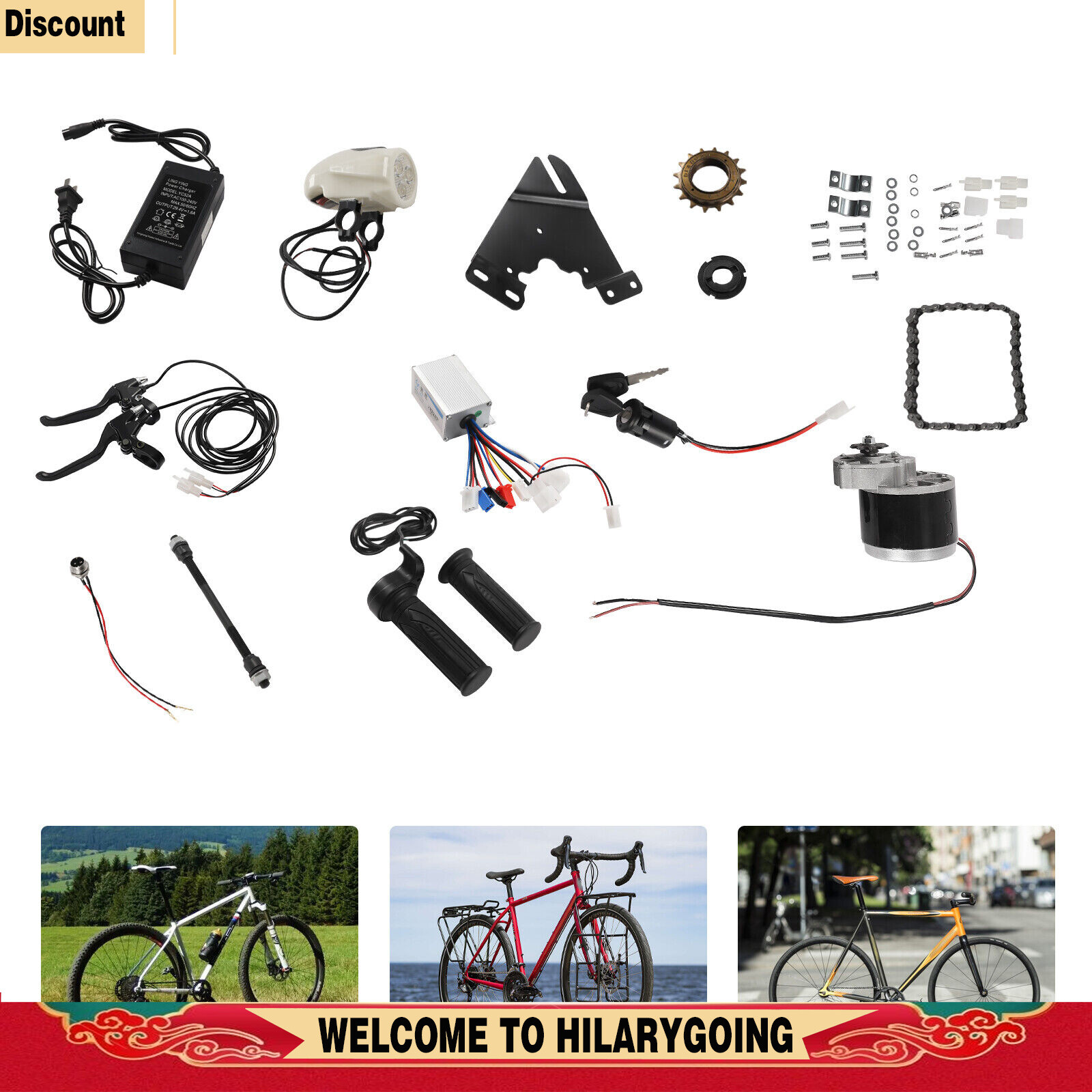 24V 250W Electric Bicycle Conversion Kit E-Bike Cycling Brush Motor & Controller