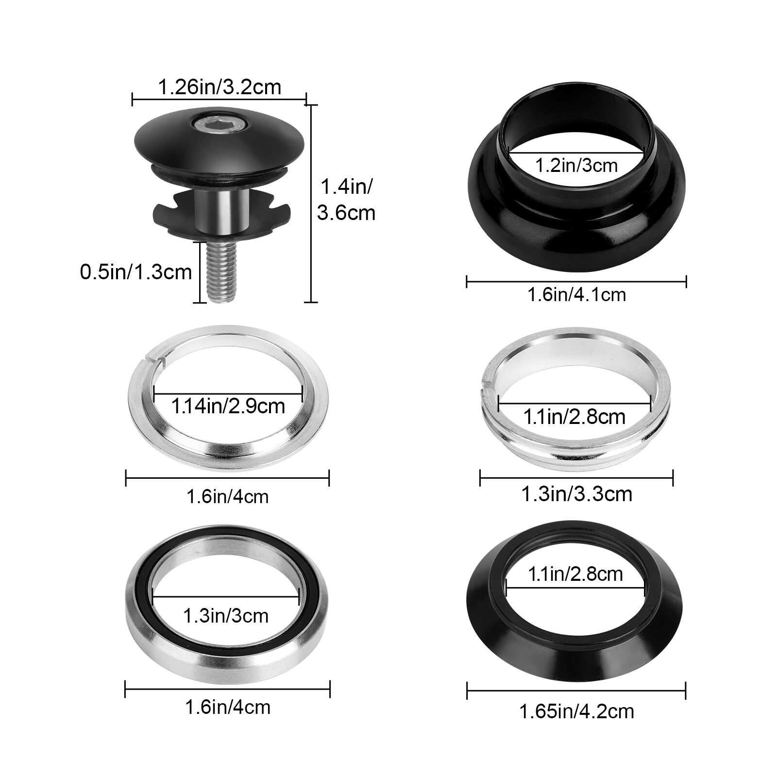 34mm 1-1/8″ Threadless MTB Road Bike Bicycle Sealed External Bearing Headset Set