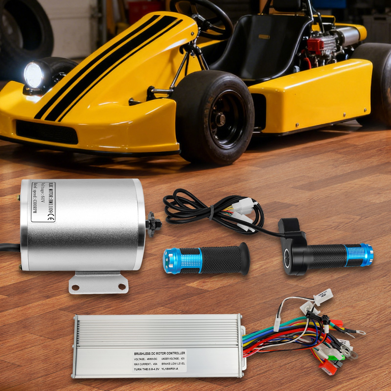 2000W 60V BLDC Motor Kit with Brushless Controller for Electric Scooter E Bike
