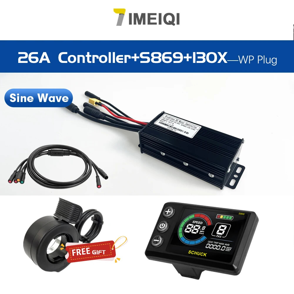 E-bike 3-mode Sine Wave Brushless Motor Controller Kits 36V 48V 17A/26A/30A/40A