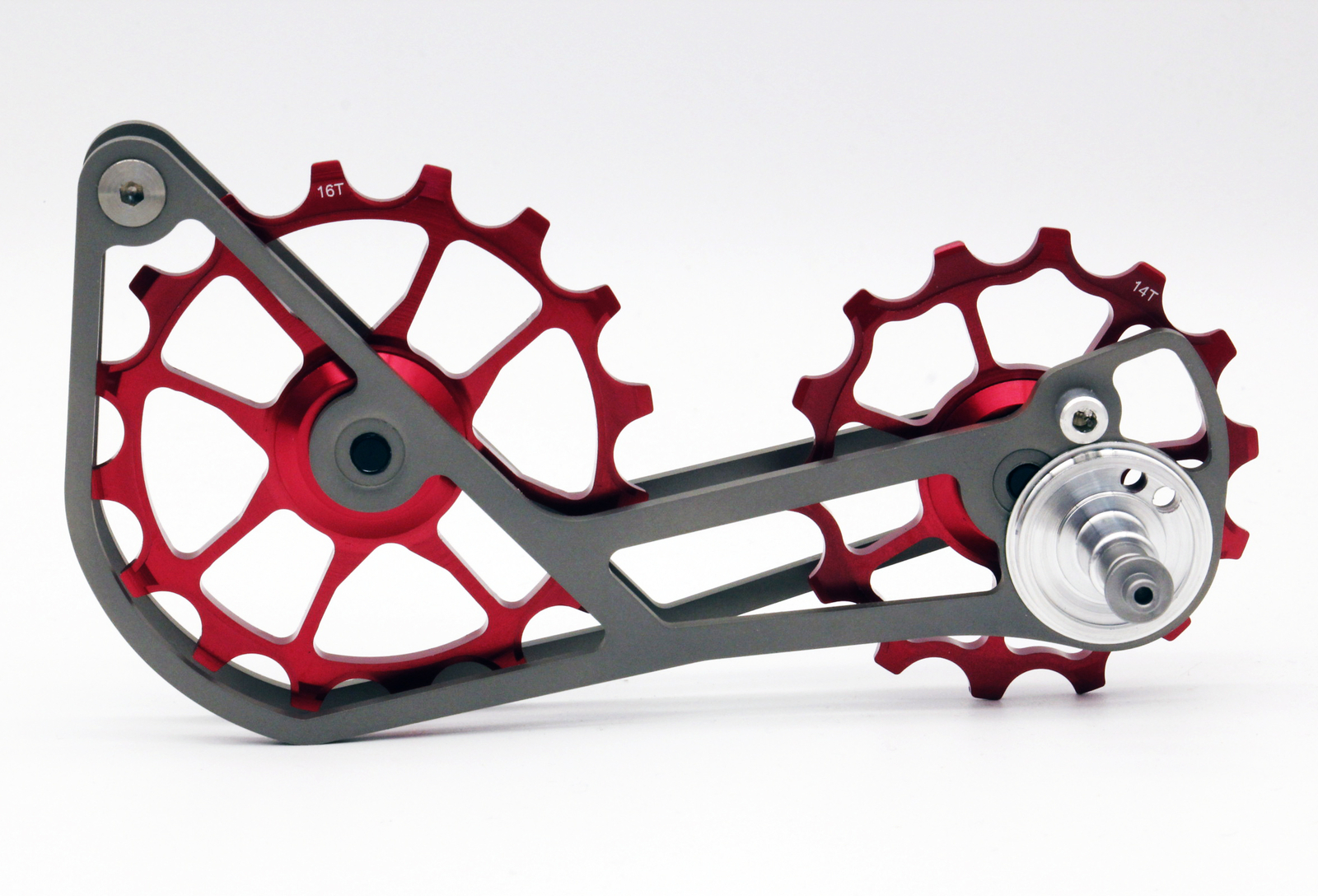 Swishti Road Bike Oversized Pulley Titanium Cage For 10/11S SRAM Force In Red