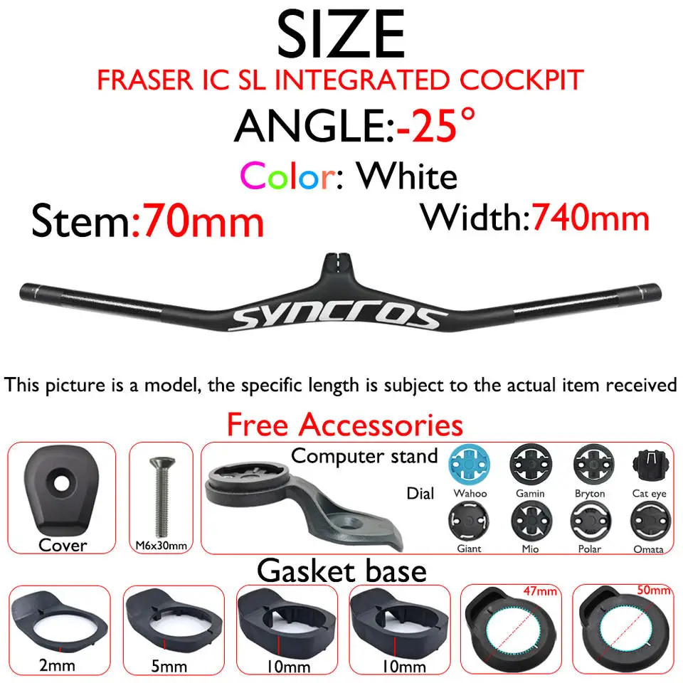 Carbon Fiber MTB Bicycle Integrated Handlebar with Stem Angle -8/-17/-25 Degree