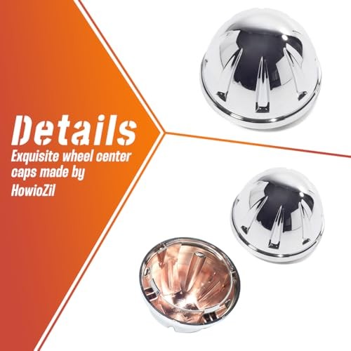 2Pcs 95mm(3.74in) Wheel Center Caps OD: 95mm/3.74in, ID: 77.3mm/3.04in Chrome