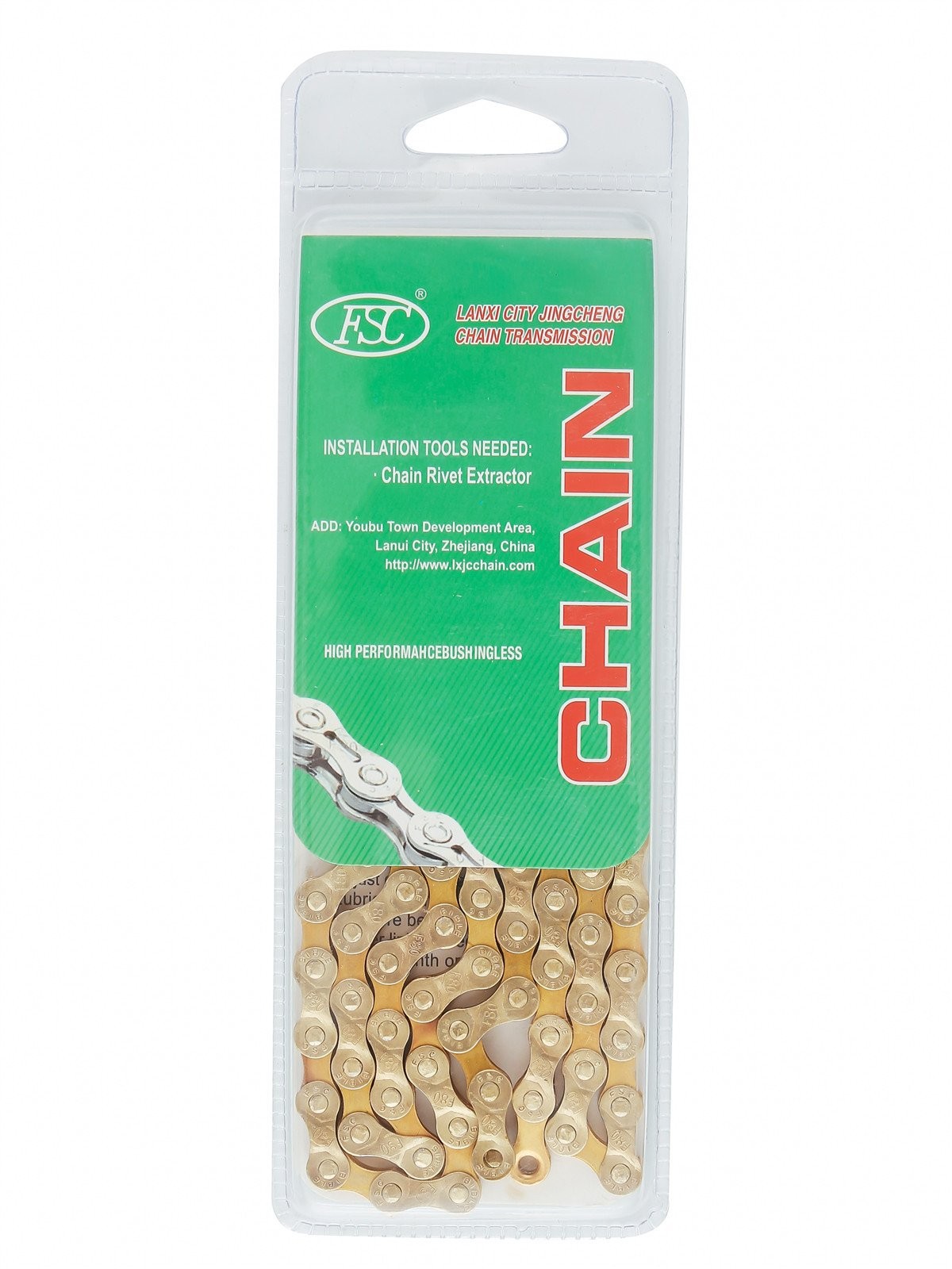 FSC 6,7,8 Speed 116L Bicycle Chains, Silver,(1/2×3/32-Inch) Gold
