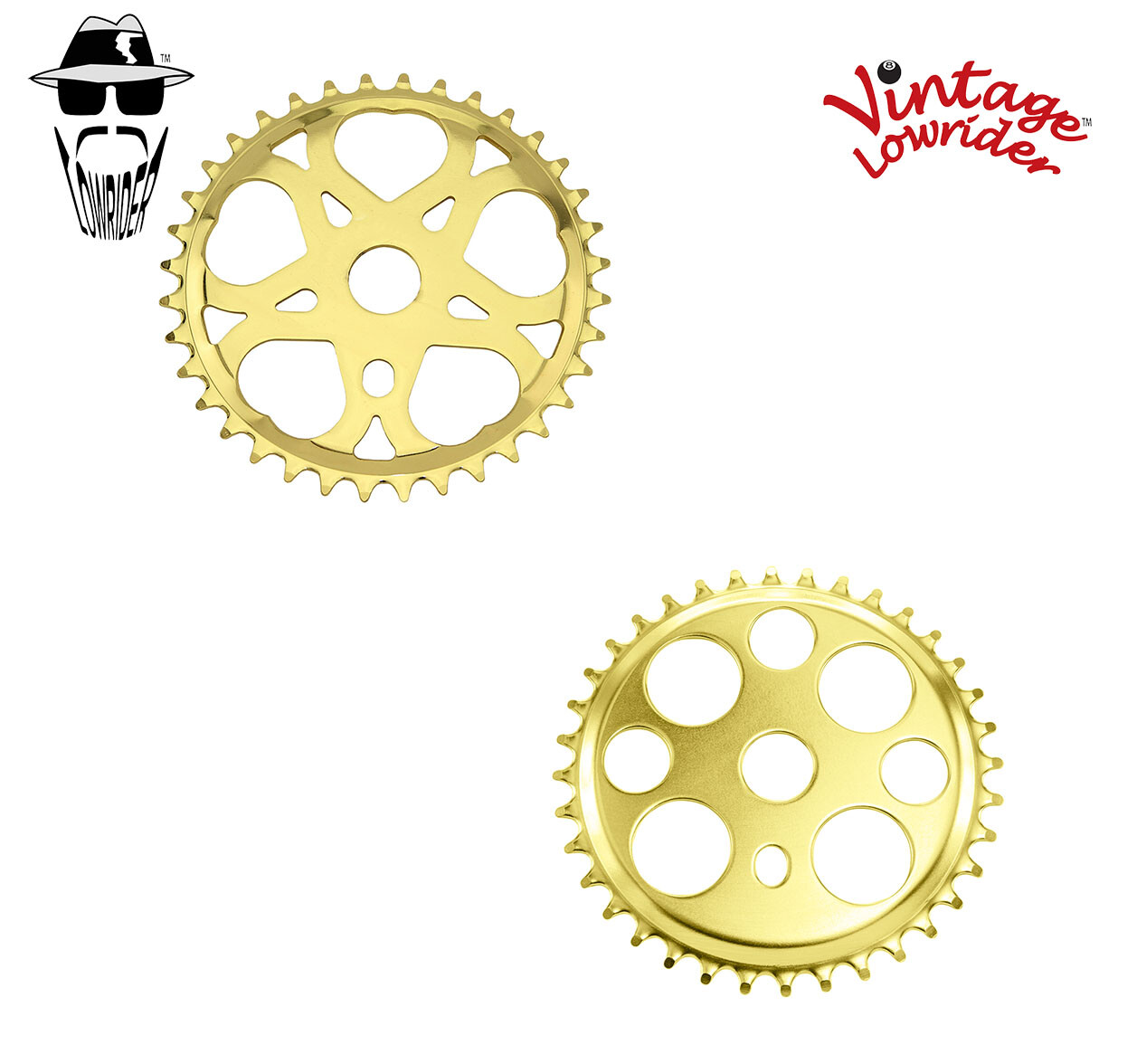 VINTAGE LOWRIDER SPROCKET CHAINRING 36T BEACH CRUISER BIKE BICYCLE GOLD