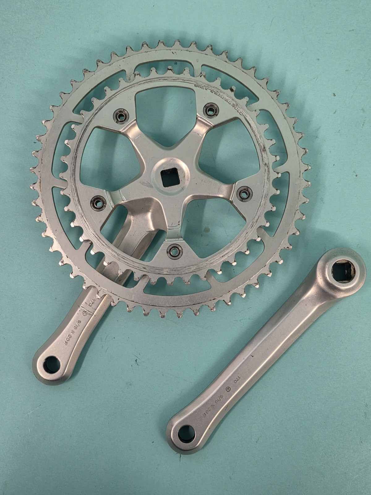 Campagnolo Victory Triomphe Double Crankset 170MM 52/40T Tooth Silver Good Cond