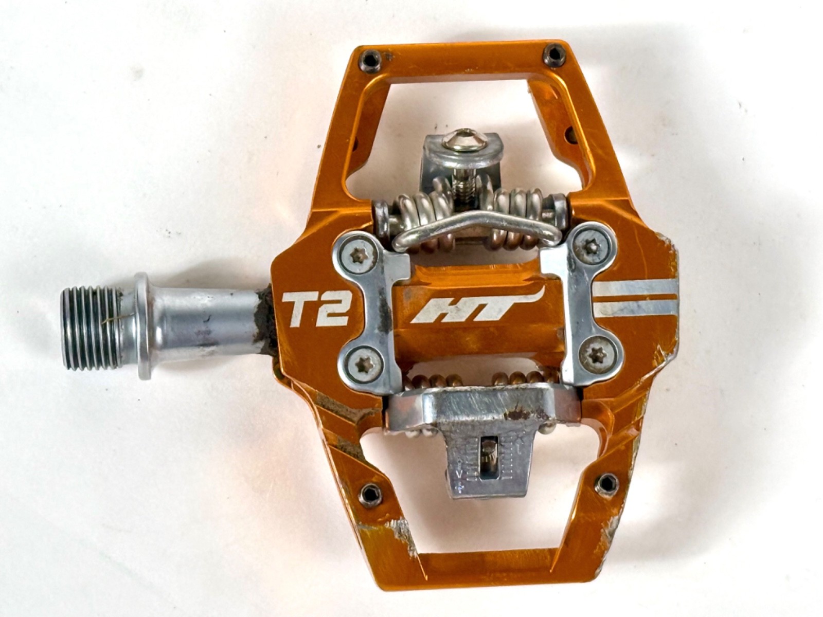 HT Components T2 Enduro Race Mountain Bike CrMo Clipless Pedals + new cleats MTB