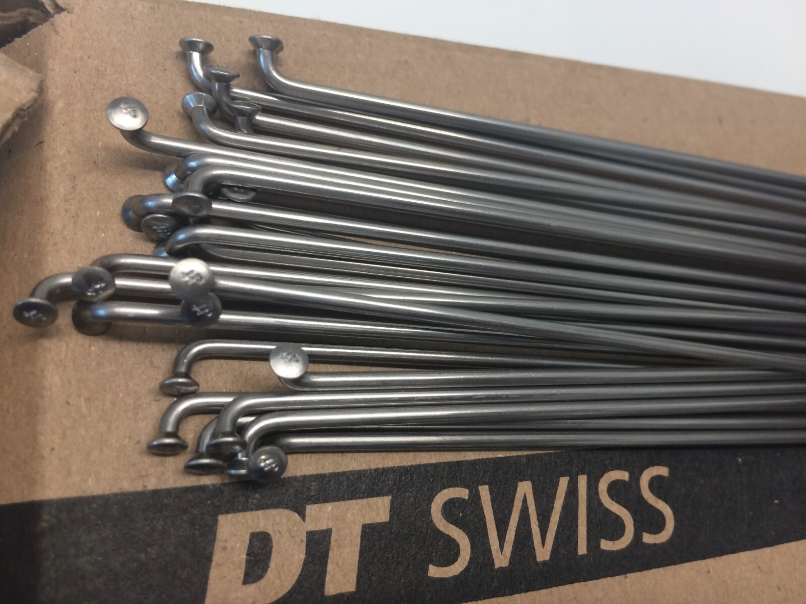 DT Swiss Spokes Silver.Any Size 198-315mm.J Bend.14G , 12 pc. , Nipples Optional