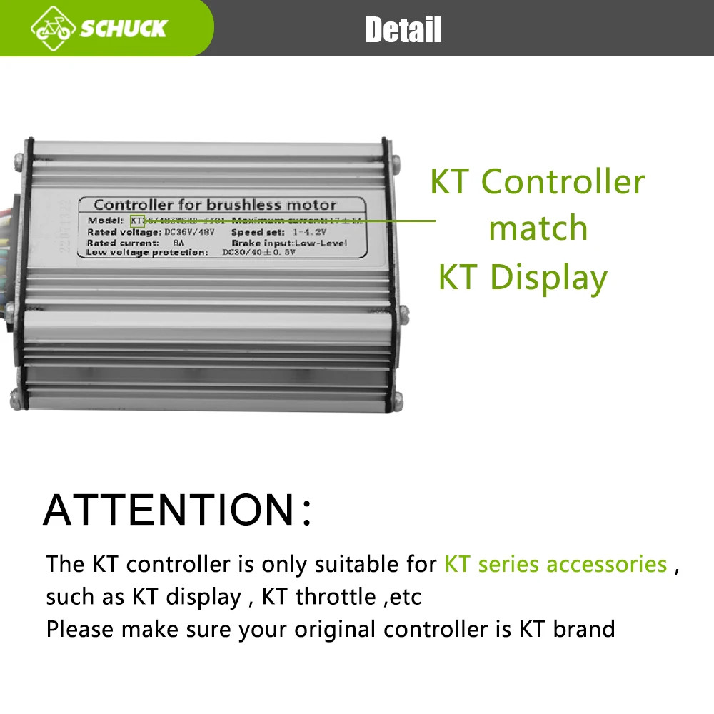 KT Electric Bicycle 36V 48V 52V 35A Sine Wave Controller SM/Waterproof Plug