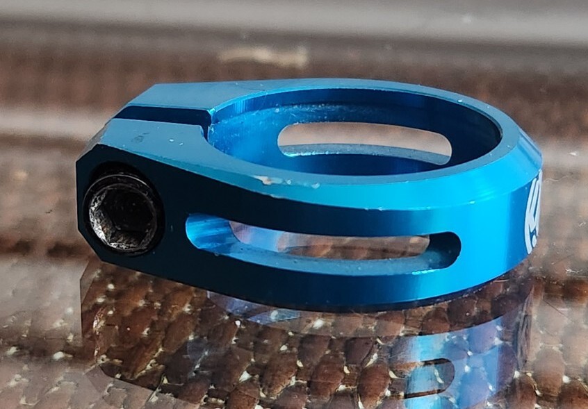 Vintage Deity Blue Anodized Seat post Clamp 34.6 **fast Shipping**
