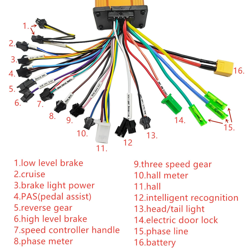 24V-48V 250W-350W Brushless E-bike Controller 60V 10A-20A for Electric Bicycle