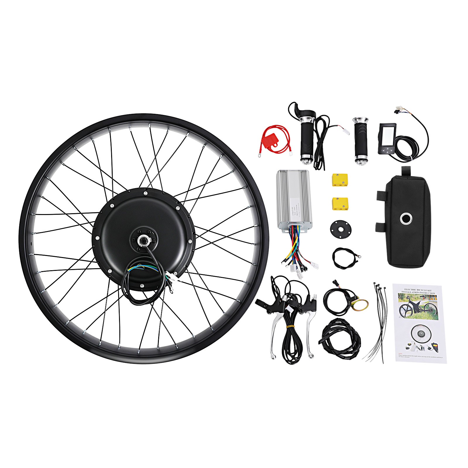 48V 1500W 26″ Rear Hub Motor LCD E-Bike Electric Bicycle Conversion Kit Fat Tire