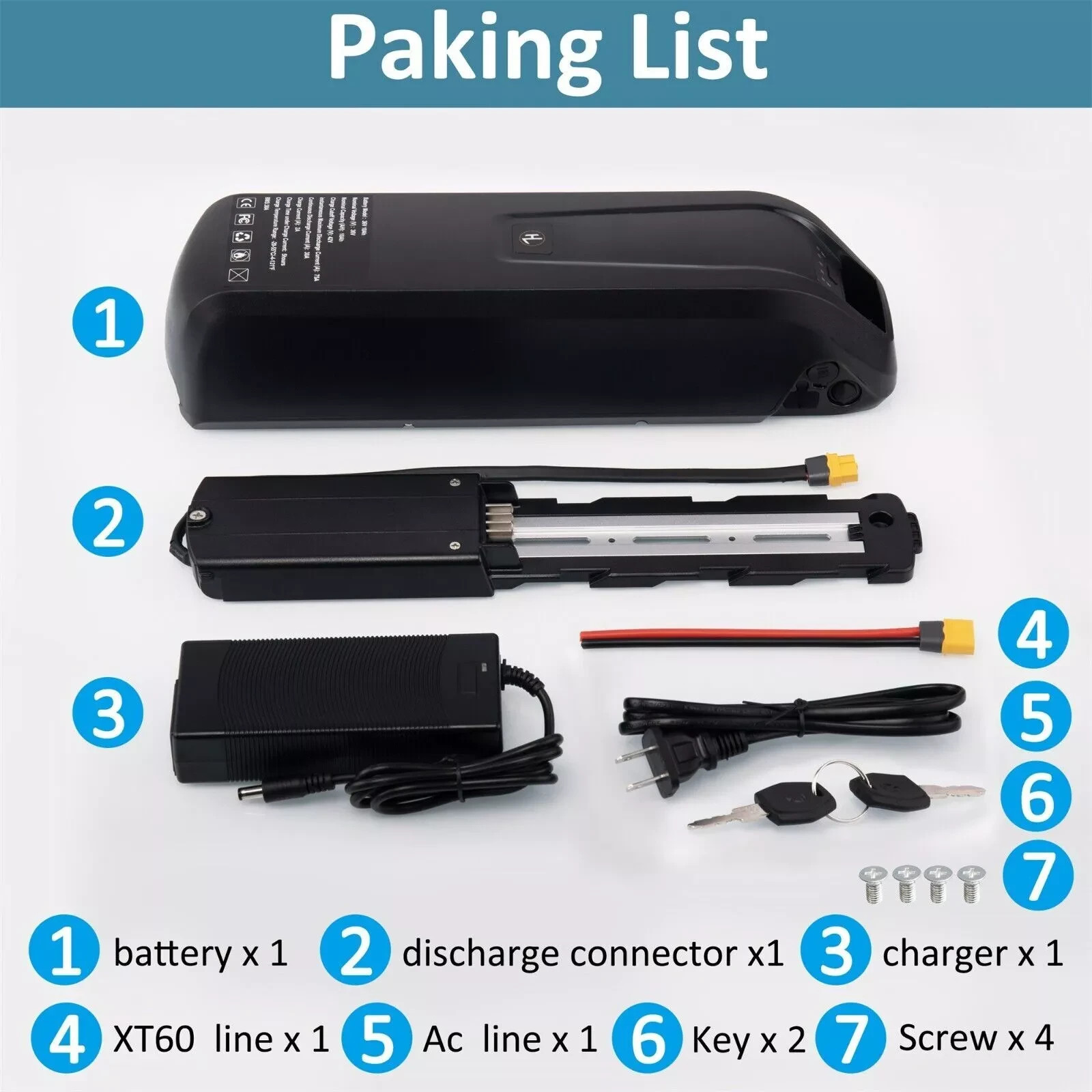 36V 15Ah Electric Bike Lithium Battery Ebike Battery w/Charger Lockable ≤1500W