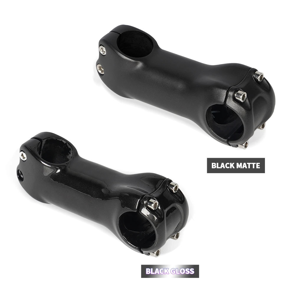 Angle 6/17 Degree Carbon Fiber Road /Mountain Bicycle Stem Black Matte 60-120mm