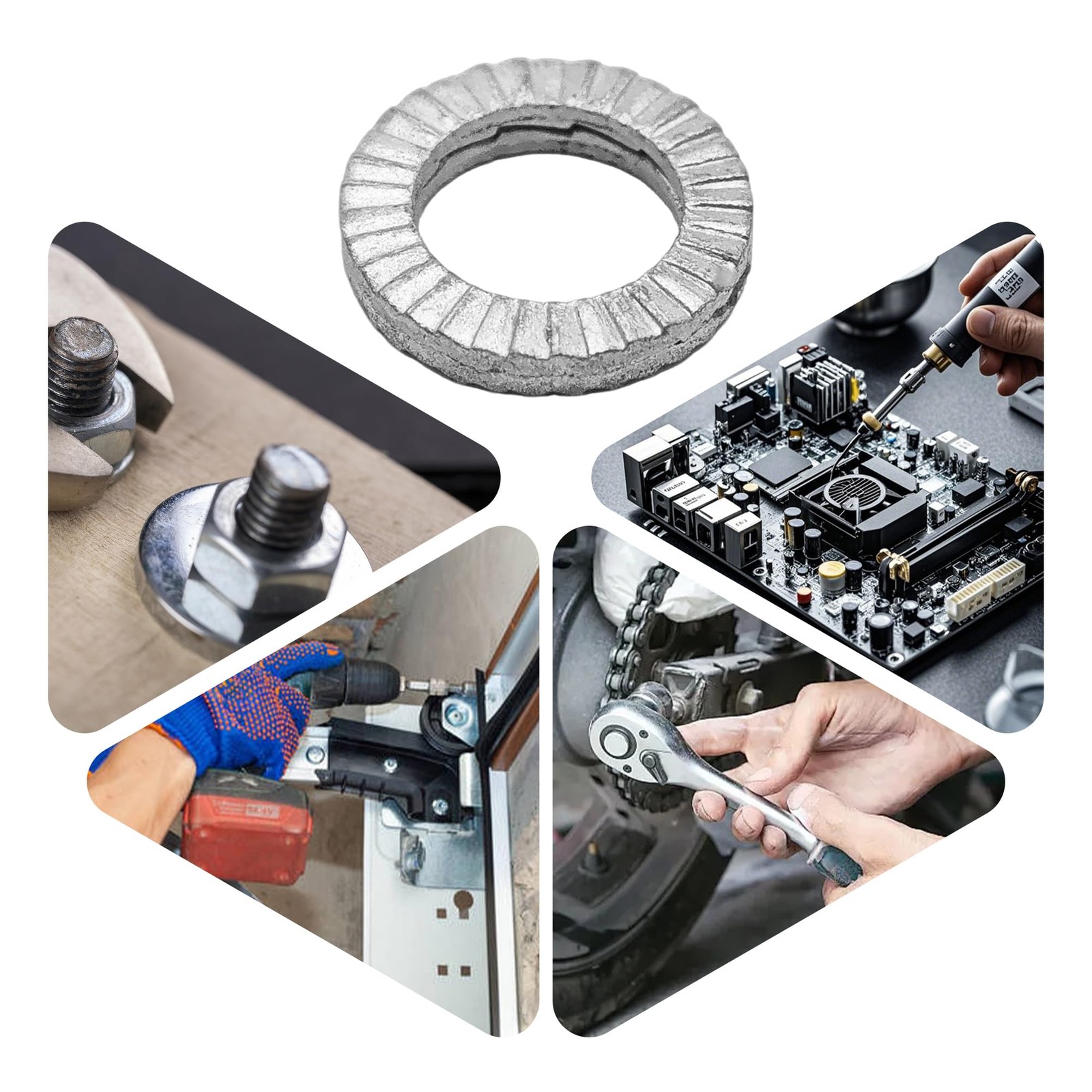 Runseaway 50Pcs M8 Wedge Lock Washers, Vibration Proof Manganese Steel Lock W…