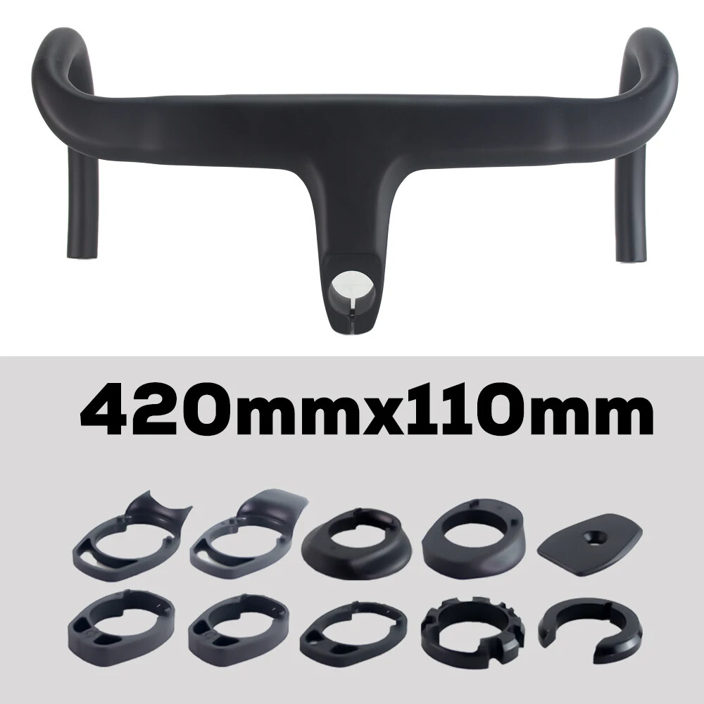 380-440mm Carbon Road Bike Integrated Handlebar 28.6mm Internal Routing Drop Bar