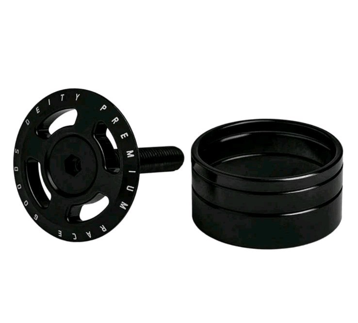 New Deity Crosshair Topcap and headset spacers 1-1/8» Black 26-CRS HR-BK