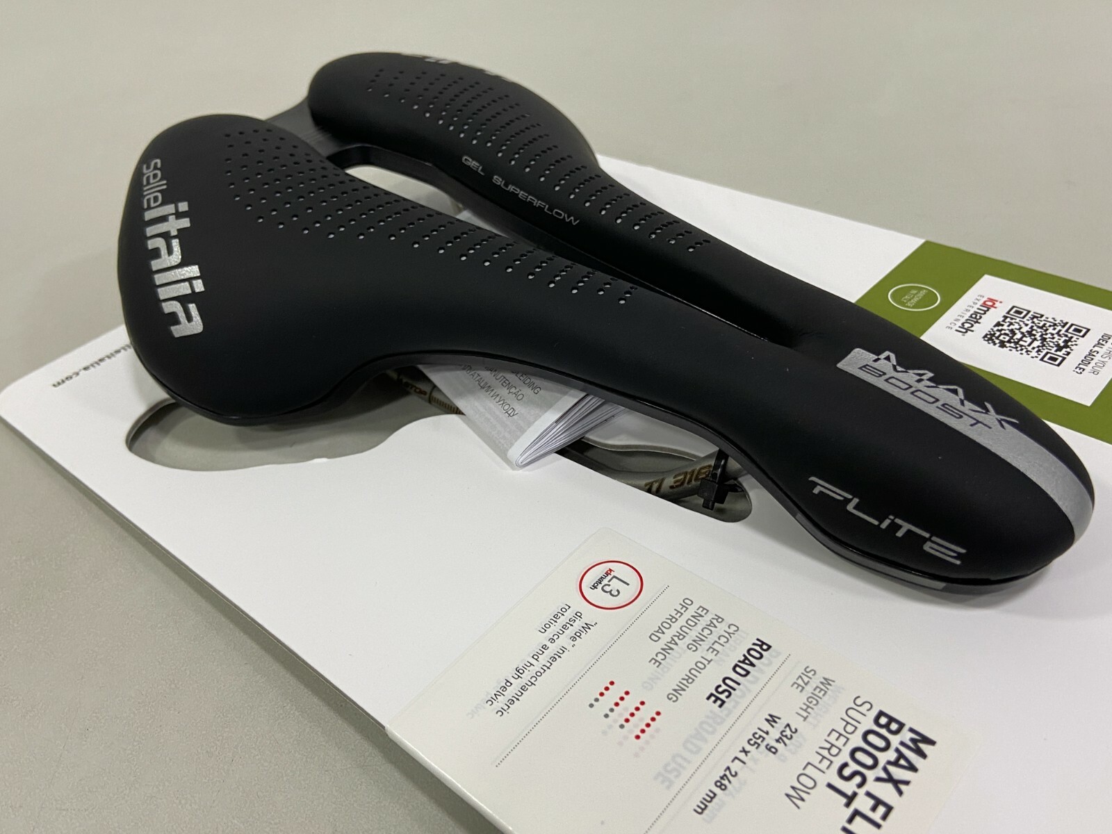 Selle Italia Max Flite Boost Gel SF 155x250mm (L3) Ti316 Rail Bicycle Saddle