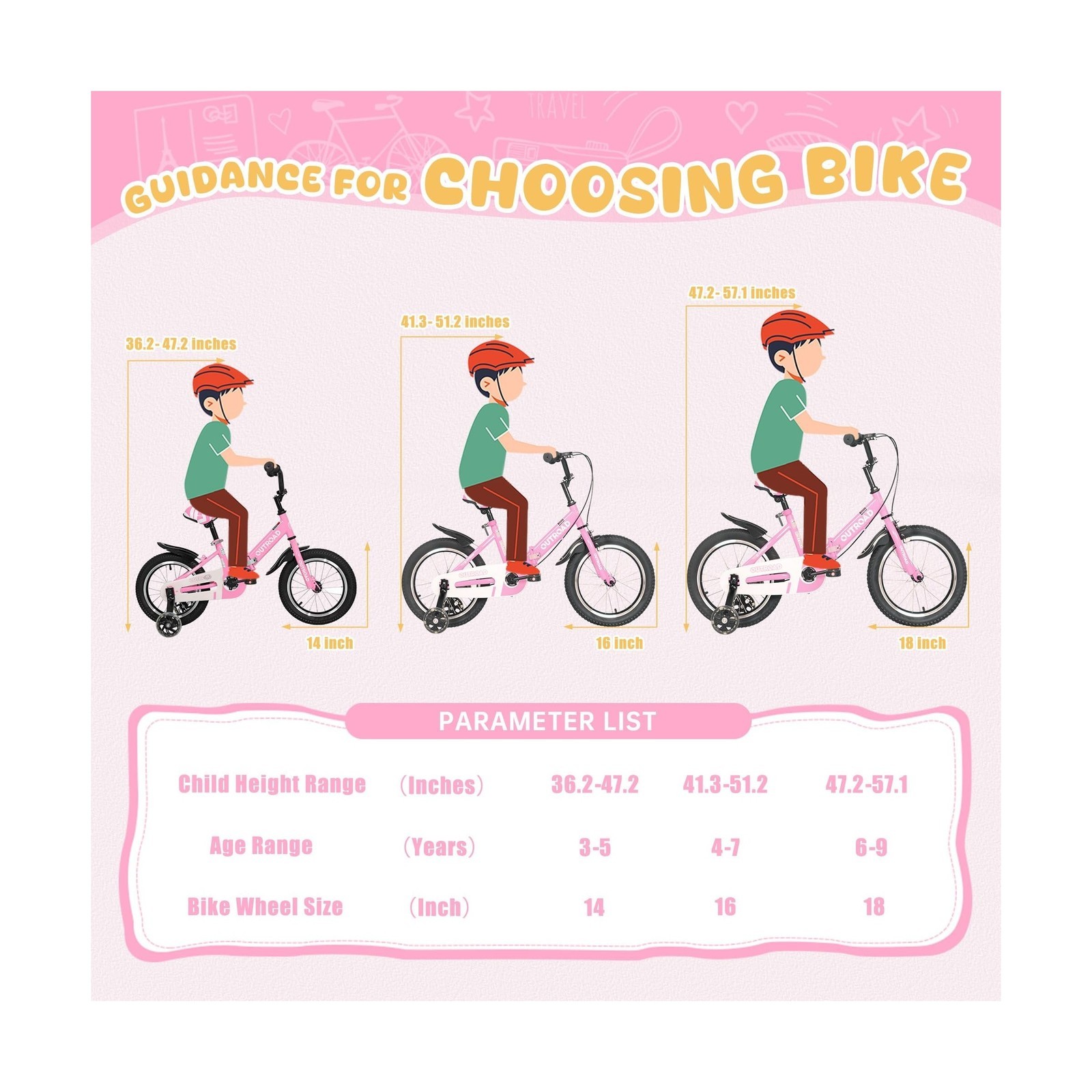 14 Inch Folding Kids Bike w/ Training Wheels, Gifts for Girl&Boy Age 3-10 Years