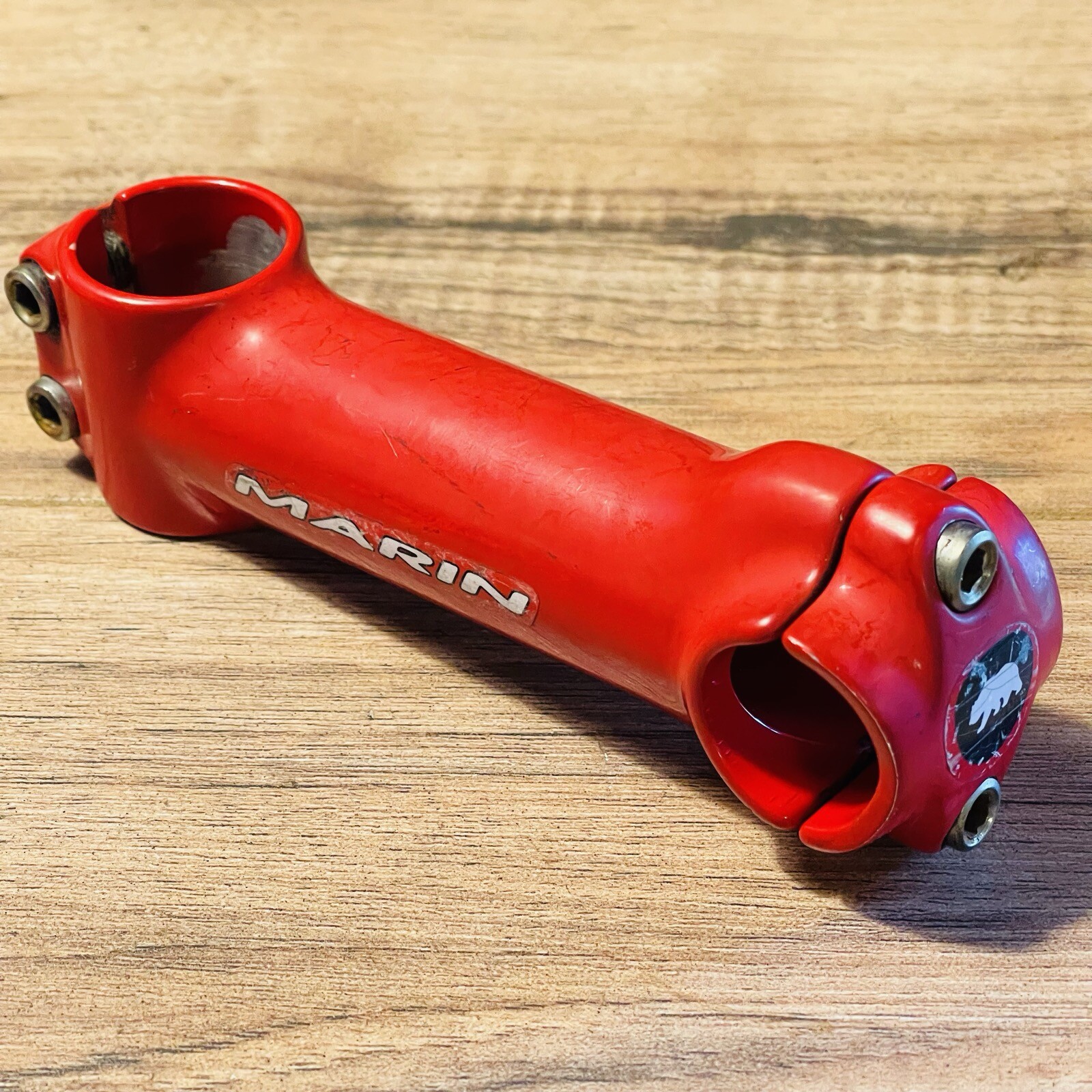 Older Marin Threadless 1 1/8 Stem 120mm 5 Degree 25.4 Bear Logo Faceplate