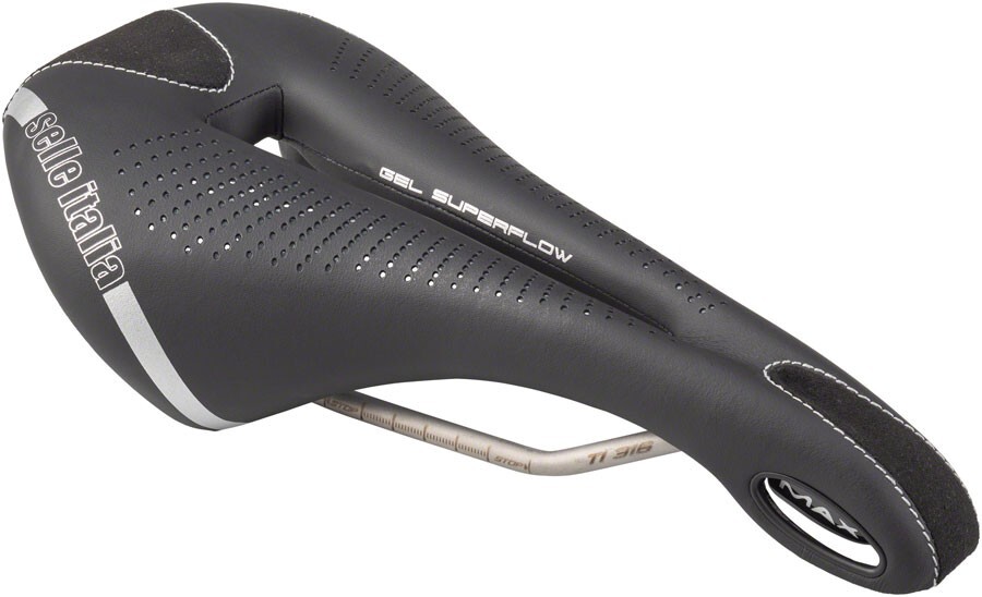 Selle Italia Max Flite Gel Superflow Saddle – Titanium, Black, L3