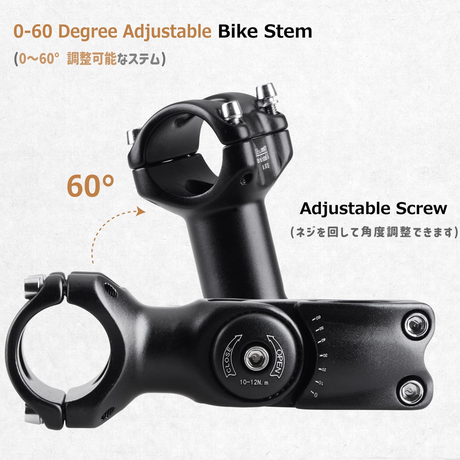 Azarxis 31.8mm Stem 90mm A – 【60°】 31,8 x 110 mm, #01 60° – 31.8 x 110mm