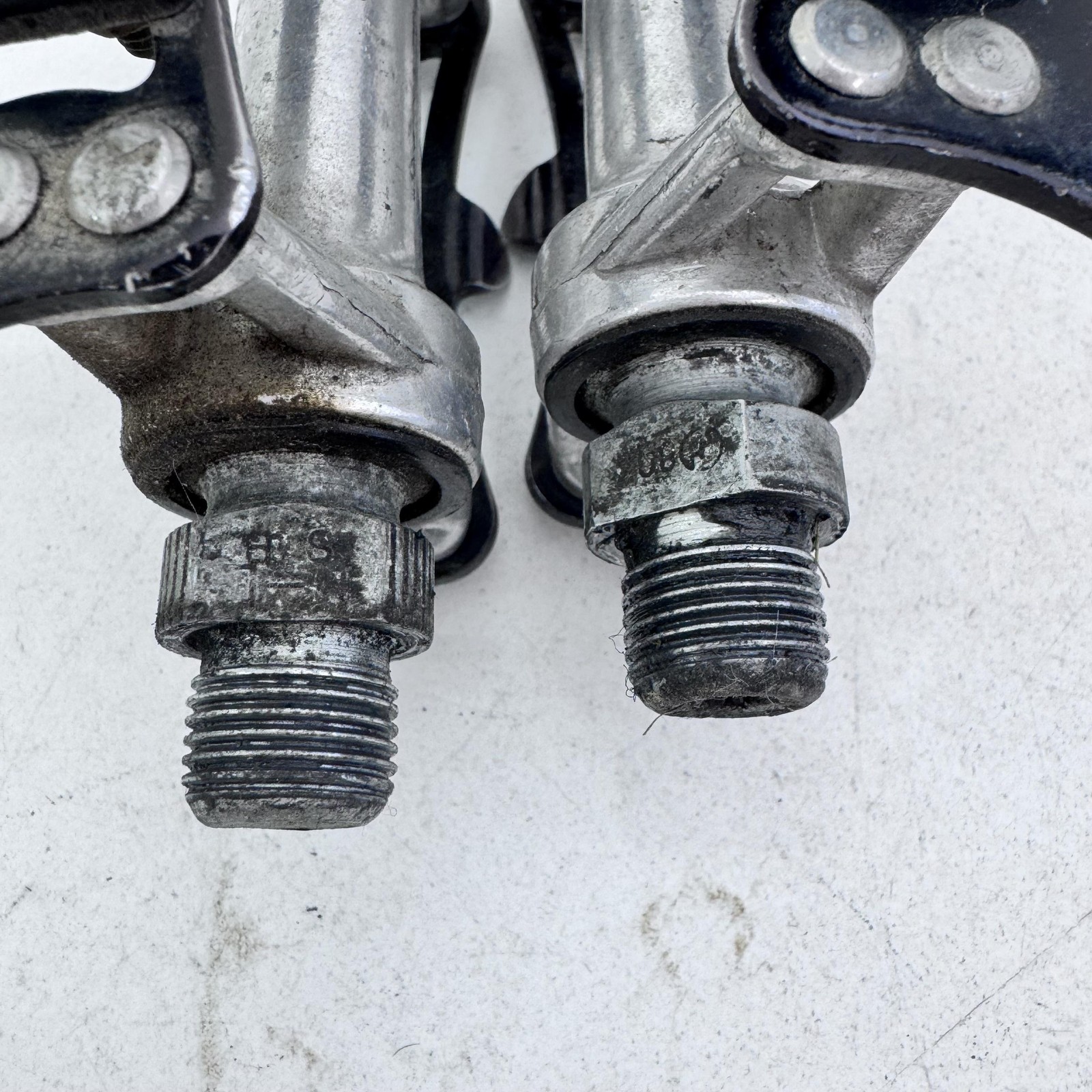 Vintage MKS Sylvan SY-1 Bike Pedals Christophe 9/16 in Toe Clips Black A68