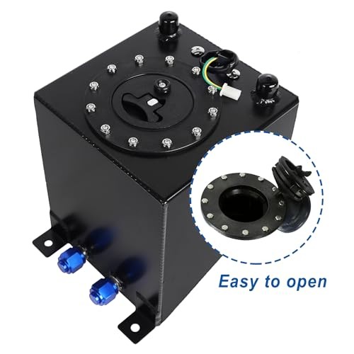 2.5 Gallon 10L Fuel Cell Tank with Cap and Level Sender Polished Aluminum