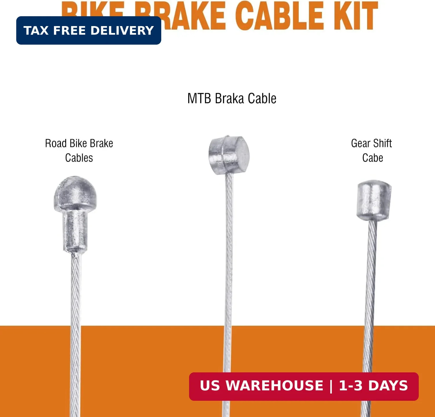 44PCS Bike Brake & Gear Cable Kit Universal Shifter Cable Housing Set Cycling Pa